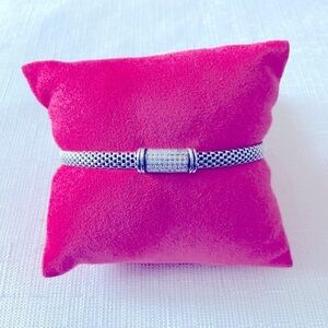 Cubic Zirconia Mesh Sterling Silver Bracelet